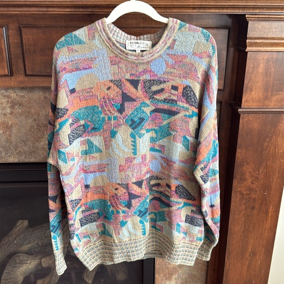 Mondo Di Marco Other - Vintage Italian made sweater colorful geometric Cosby vibes 80s 90s artsy M/L